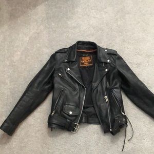 Leather biker jacket